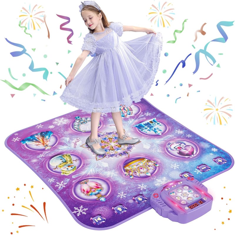 Surelect Store Dance Mat for 3-12 Year Old Girls, Frozen Dance Pad with Wireless Bluetooth, Purple Electronic Music Princess Toys Birthday for Kids and Toddlers Ages 3 4 5 6 7 8 9 10 + - Image 1